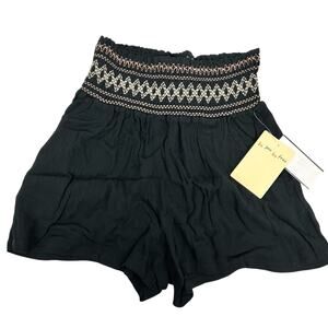 Be Bop Juniors' Black Smocked Elastic Waist Shorts - Size XS - NWT